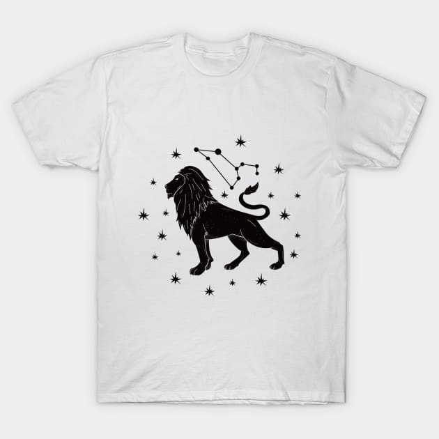 Leo lion astrology zodiac sign T-Shirt by keeplooping